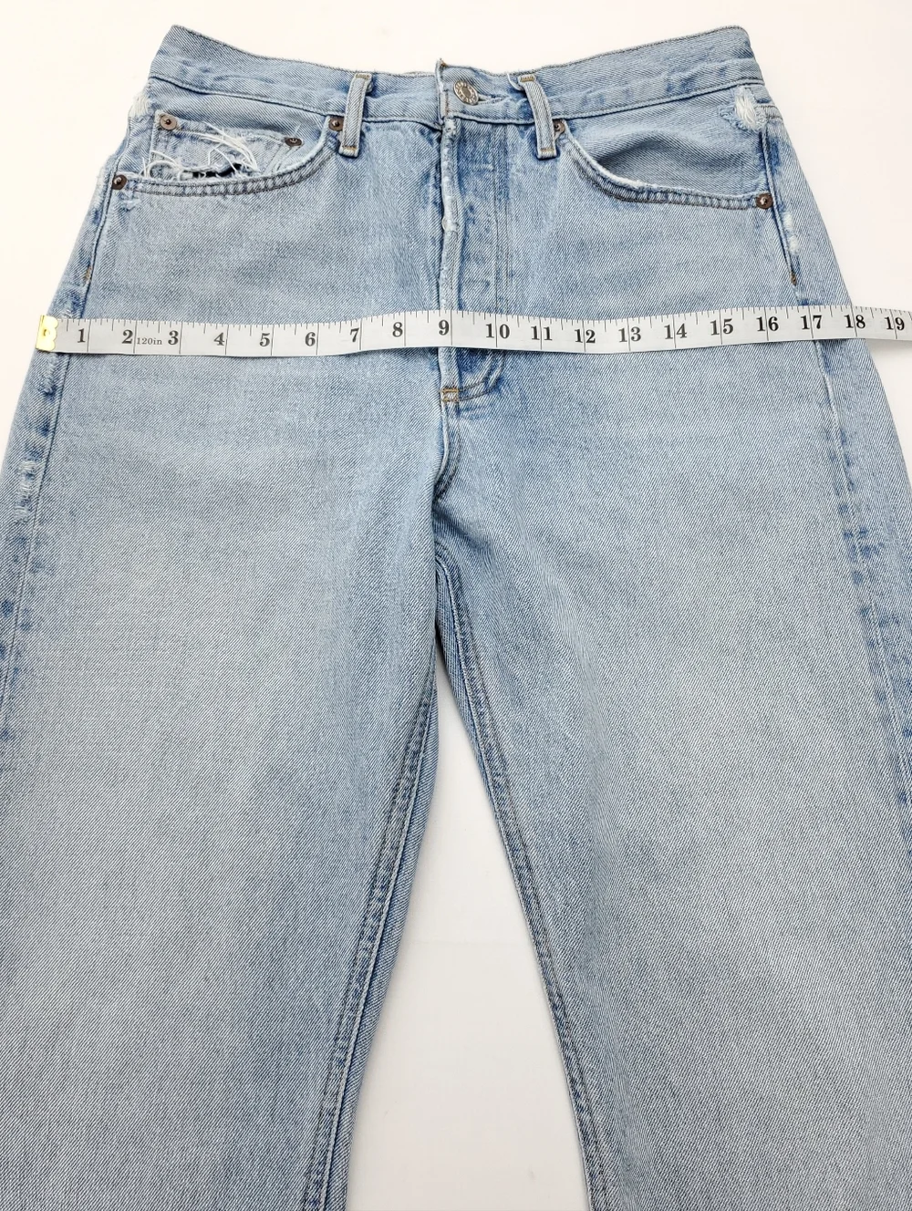 AGOLDE 90s Womens Loose Fit Jeans in Snapshot/Light-Blue Straight-Leg Size 26 - Picture 7 of 15
